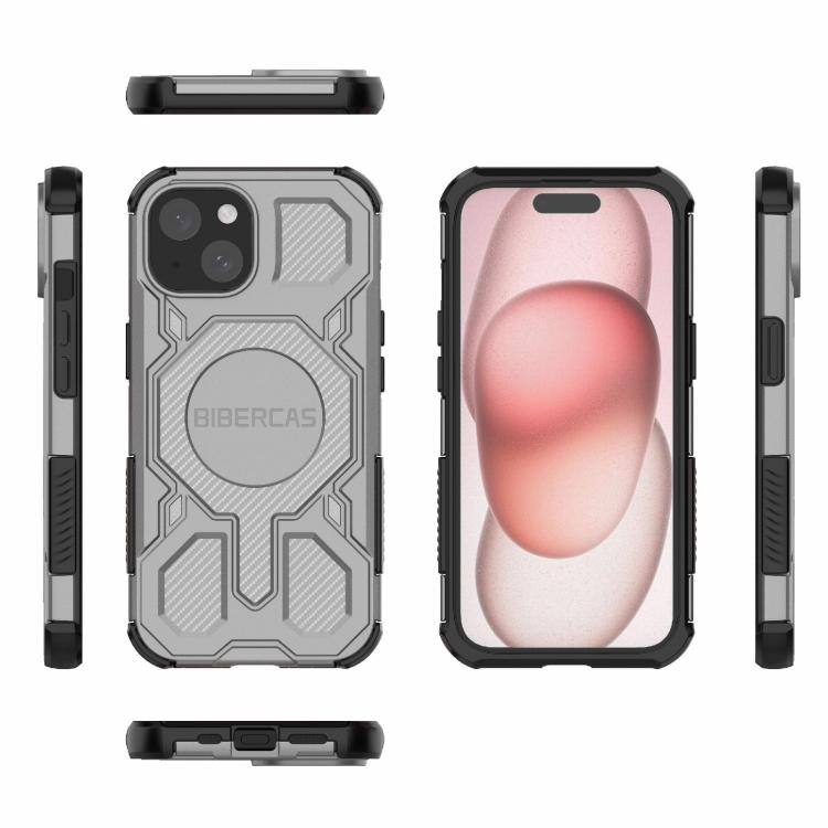 For iPhone 15 BIBERCAS Real Color Series MagSafe Shockproof Phone Case