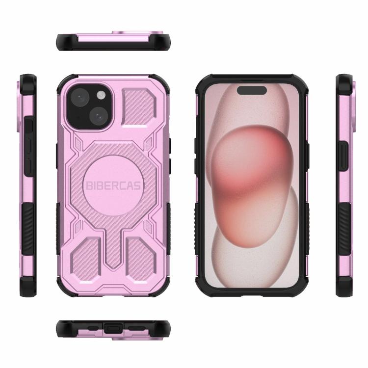 For iPhone 15 BIBERCAS Real Color Series MagSafe Shockproof Phone Case