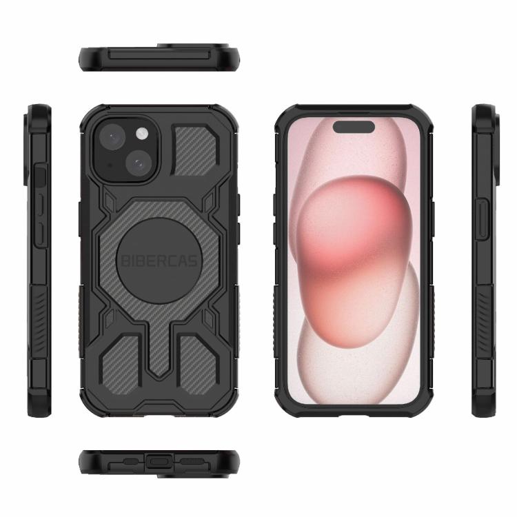 For iPhone 15 BIBERCAS Real Color Series MagSafe Shockproof Phone Case