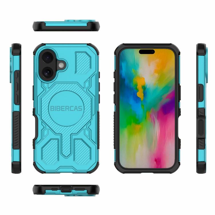 For iPhone 16 BIBERCAS Real Color Series MagSafe Shockproof Phone Case