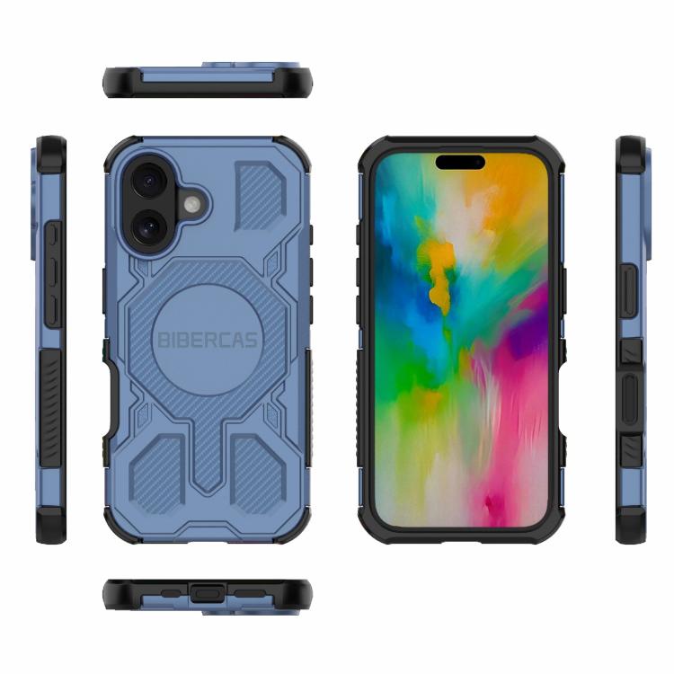 For iPhone 16 BIBERCAS Real Color Series MagSafe Shockproof Phone Case