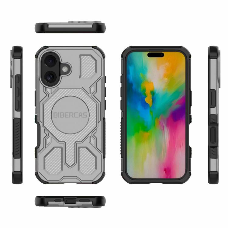For iPhone 16 BIBERCAS Real Color Series MagSafe Shockproof Phone Case