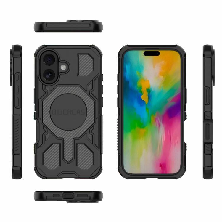 For iPhone 16 BIBERCAS Real Color Series MagSafe Shockproof Phone Case