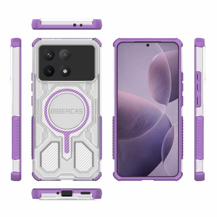 For Redmi K70 BIBERCAS Transparent Color Series MagSafe Air Bag Shockproof Phone Case