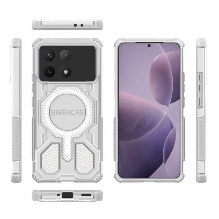 For Redmi K70 BIBERCAS Transparent Color Series MagSafe Air Bag Shockproof Phone Case