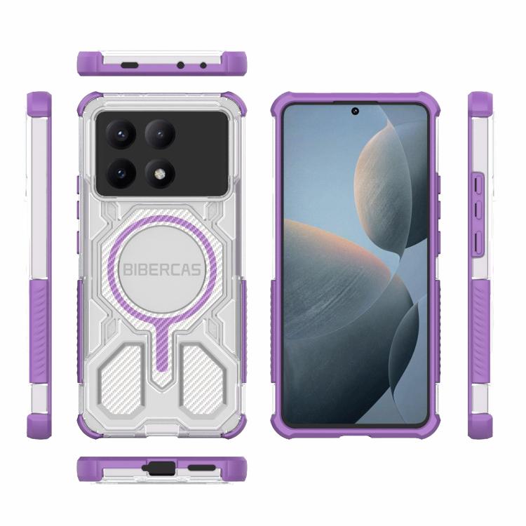 For Redmi K70E BIBERCAS Transparent Color Series MagSafe Air Bag Shockproof Phone Case