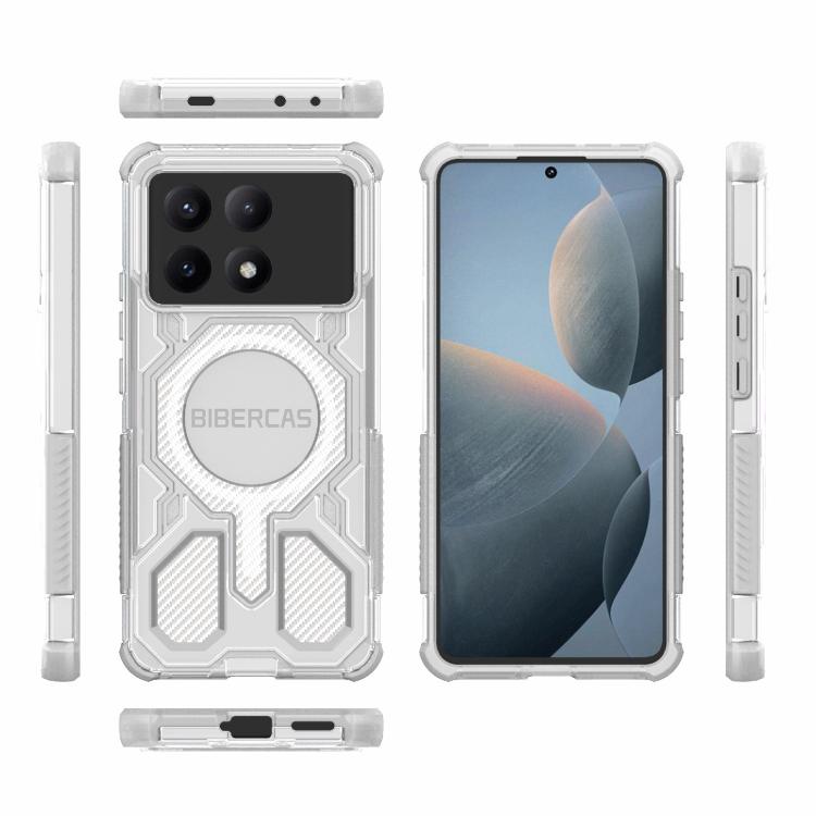 For Redmi K70E BIBERCAS Transparent Color Series MagSafe Air Bag Shockproof Phone Case
