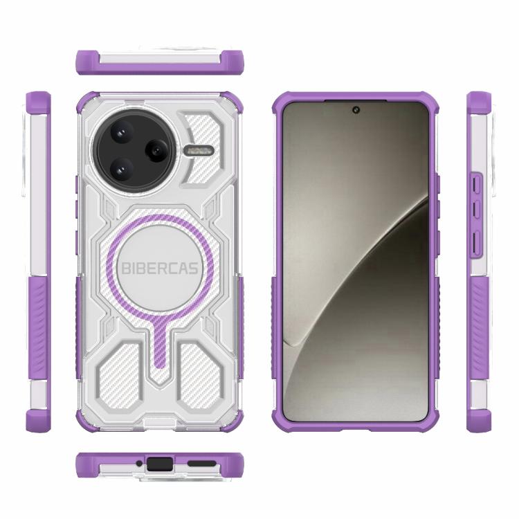 For Redmi K80 Pro BIBERCAS Transparent Color Series MagSafe Air Bag Shockproof Phone Case