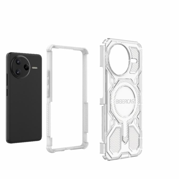 For Redmi K80 Pro BIBERCAS Transparent Color Series MagSafe Air Bag Shockproof Phone Case