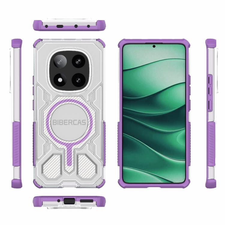 For Redmi Note 14 Pro 5G BIBERCAS Transparent Color Series MagSafe Air Bag Shockproof Phone Case