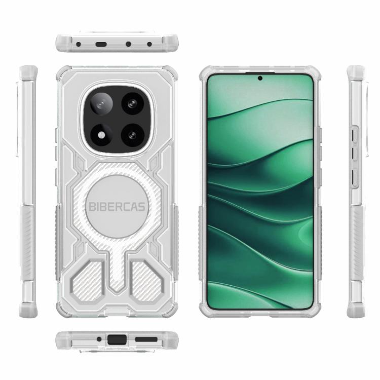 For Redmi Note 14 Pro 5G BIBERCAS Transparent Color Series MagSafe Air Bag Shockproof Phone Case