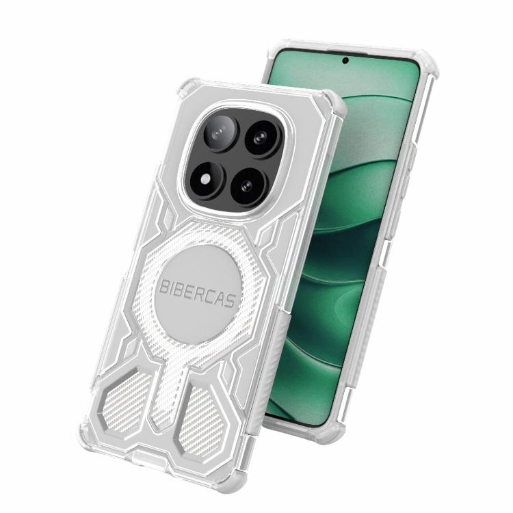 For Redmi Note 14 Pro 5G BIBERCAS Transparent Color Series MagSafe Air Bag Shockproof Phone Case
