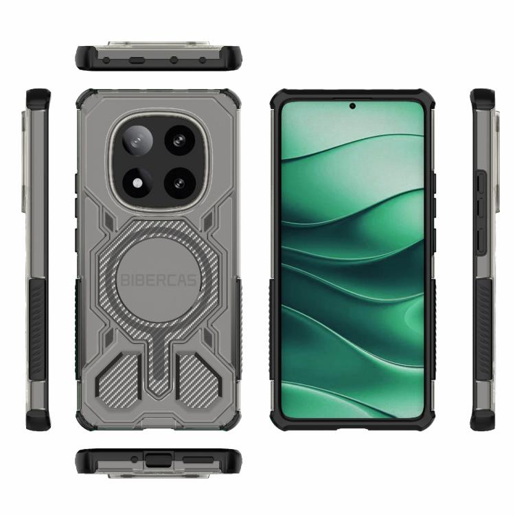 For Redmi Note 14 Pro 5G BIBERCAS Transparent Color Series MagSafe Air Bag Shockproof Phone Case