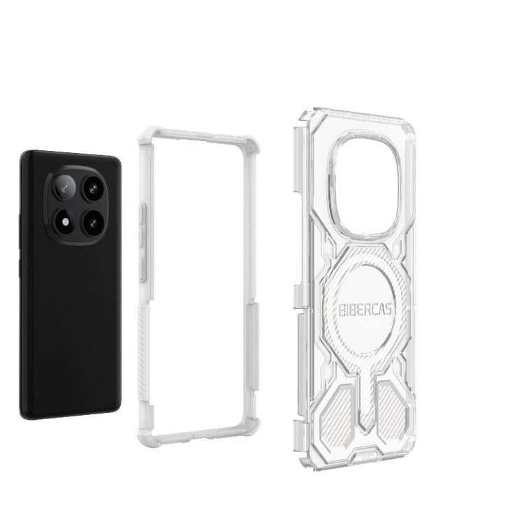 For Redmi Note 14 Pro 5G BIBERCAS Transparent Color Series MagSafe Air Bag Shockproof Phone Case