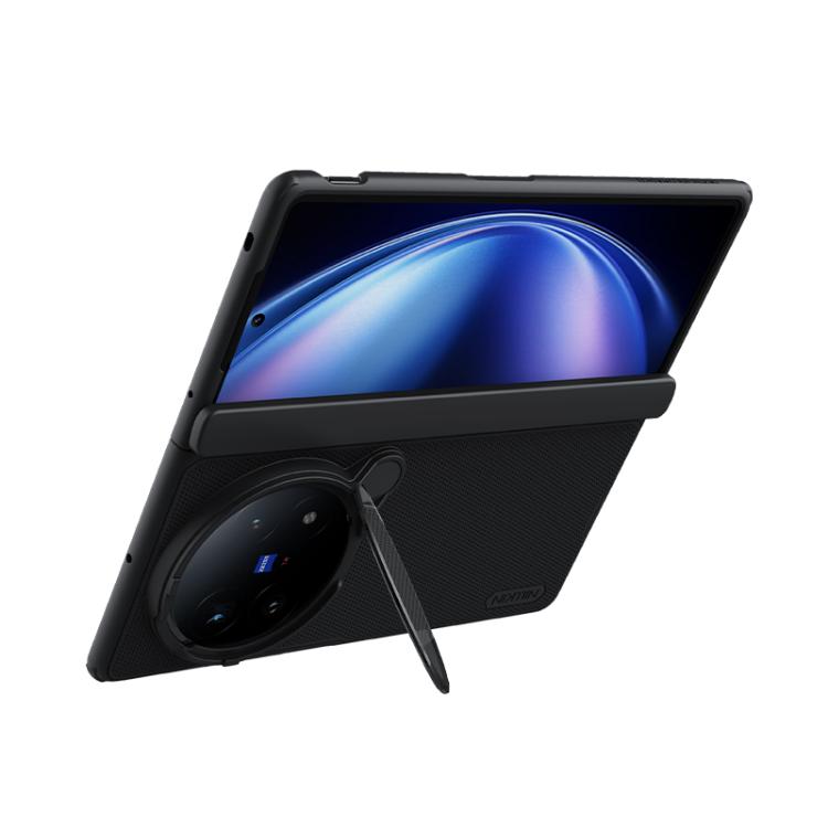 For vivo X Fold5 NILLKIN Frosted Prop PC + TPU MagSafe Magnetic Transparent Mirror Cover Phone Case - Black