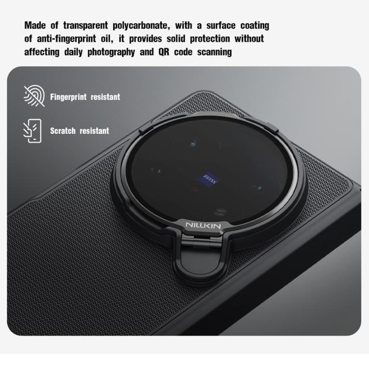 For vivo X Fold5 NILLKIN Frosted Prop PC + TPU MagSafe Magnetic Transparent Mirror Cover Phone Case - Black