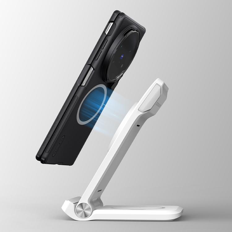 For vivo X Fold5 NILLKIN Frosted Prop PC + TPU MagSafe Magnetic Transparent Mirror Cover Phone Case - Black