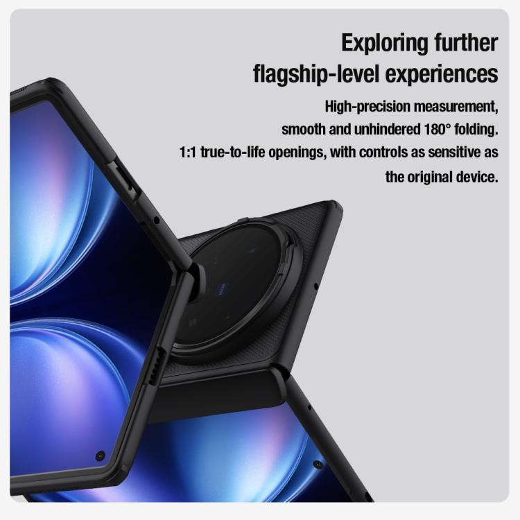 For vivo X Fold5 NILLKIN Frosted Prop PC + TPU MagSafe Magnetic Transparent Mirror Cover Phone Case - Black