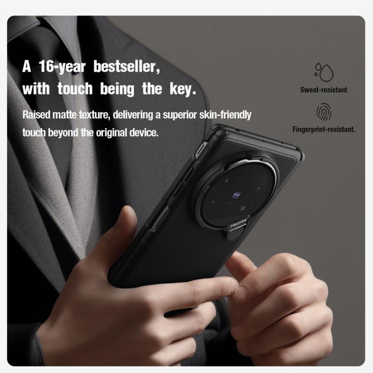 For vivo X Fold5 NILLKIN Frosted Prop PC + TPU MagSafe Magnetic Transparent Mirror Cover Phone Case - Black