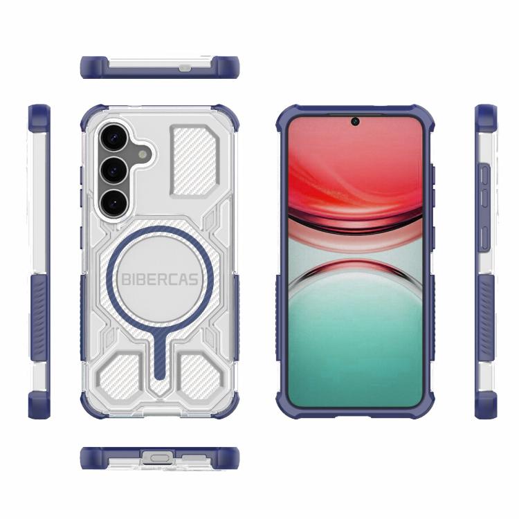For Samsung Galaxy S25 5G BIBERCAS Transparent Color Series MagSafe Air Bag Shockproof Phone Case