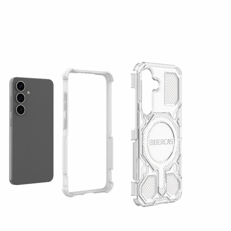 For Samsung Galaxy S25 5G BIBERCAS Transparent Color Series MagSafe Air Bag Shockproof Phone Case