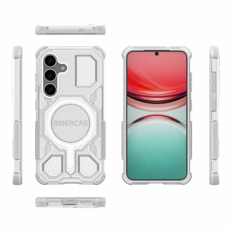 For Samsung Galaxy S25 5G BIBERCAS Transparent Color Series MagSafe Air Bag Shockproof Phone Case