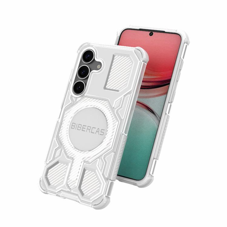 For Samsung Galaxy S25 5G BIBERCAS Transparent Color Series MagSafe Air Bag Shockproof Phone Case