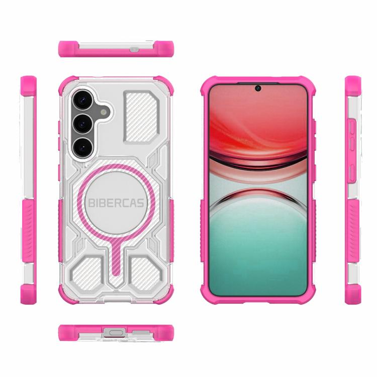 For Samsung Galaxy S25 5G BIBERCAS Transparent Color Series MagSafe Air Bag Shockproof Phone Case