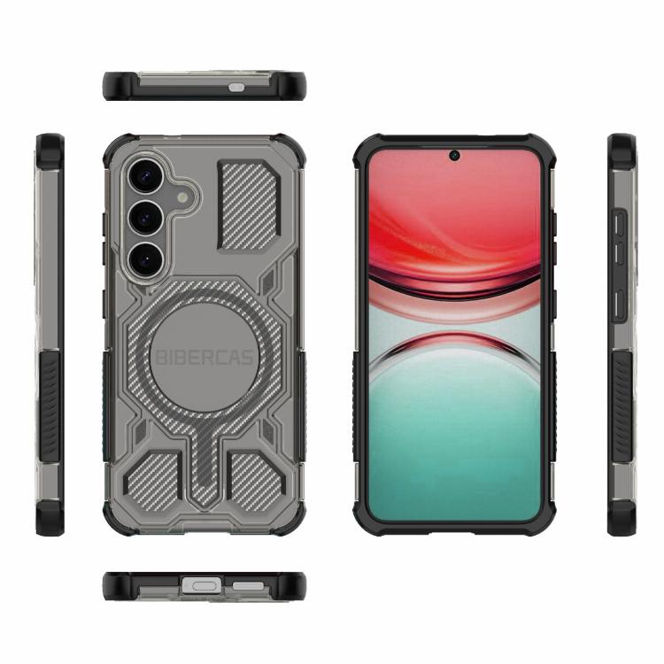 For Samsung Galaxy S25 5G BIBERCAS Transparent Color Series MagSafe Air Bag Shockproof Phone Case
