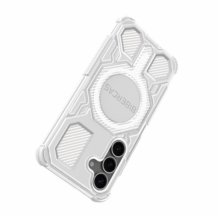 For Samsung Galaxy S25 5G BIBERCAS Transparent Color Series MagSafe Air Bag Shockproof Phone Case