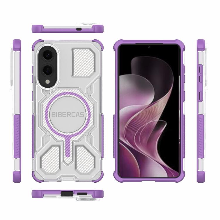 For Samsung Galaxy S25 Edge 5G BIBERCAS Transparent Color Series MagSafe Air Bag Shockproof Phone Case