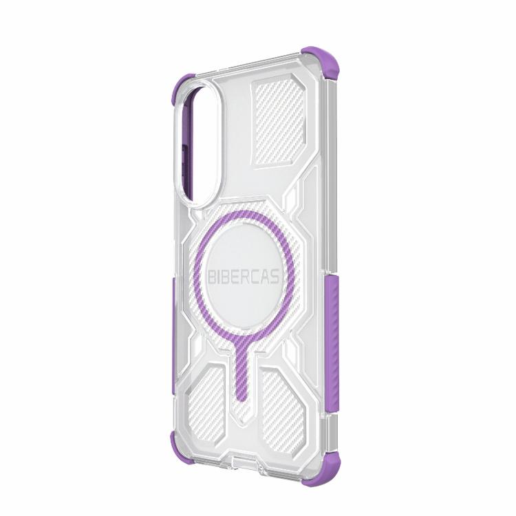 For Samsung Galaxy S25 Edge 5G BIBERCAS Transparent Color Series MagSafe Air Bag Shockproof Phone Case