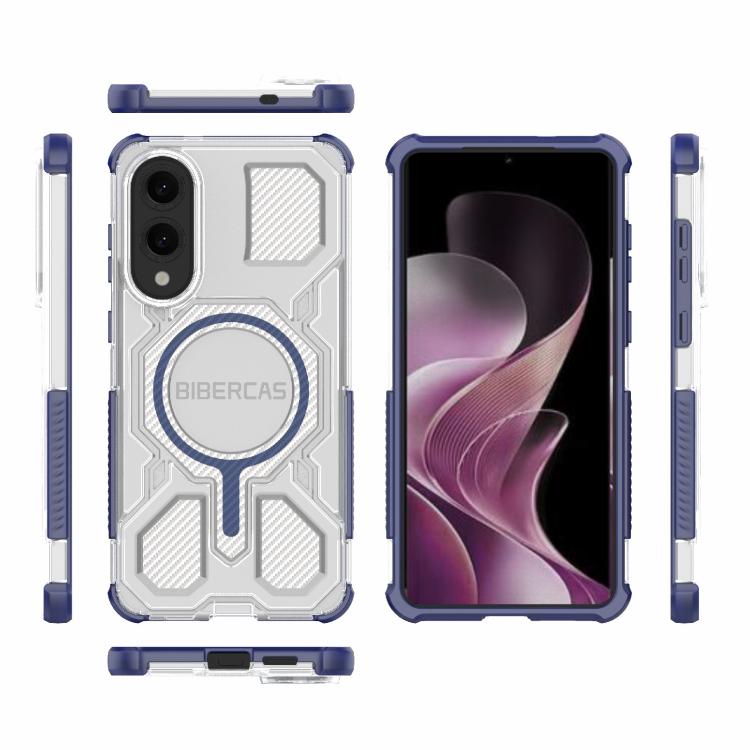 For Samsung Galaxy S25 Edge 5G BIBERCAS Transparent Color Series MagSafe Air Bag Shockproof Phone Case