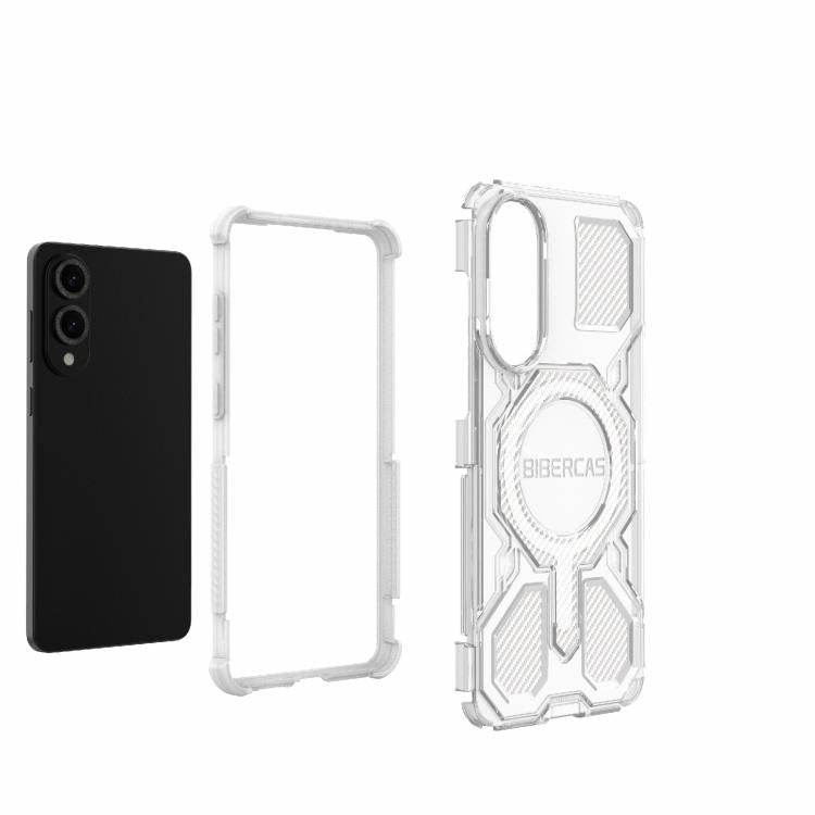 For Samsung Galaxy S25 Edge 5G BIBERCAS Transparent Color Series MagSafe Air Bag Shockproof Phone Case