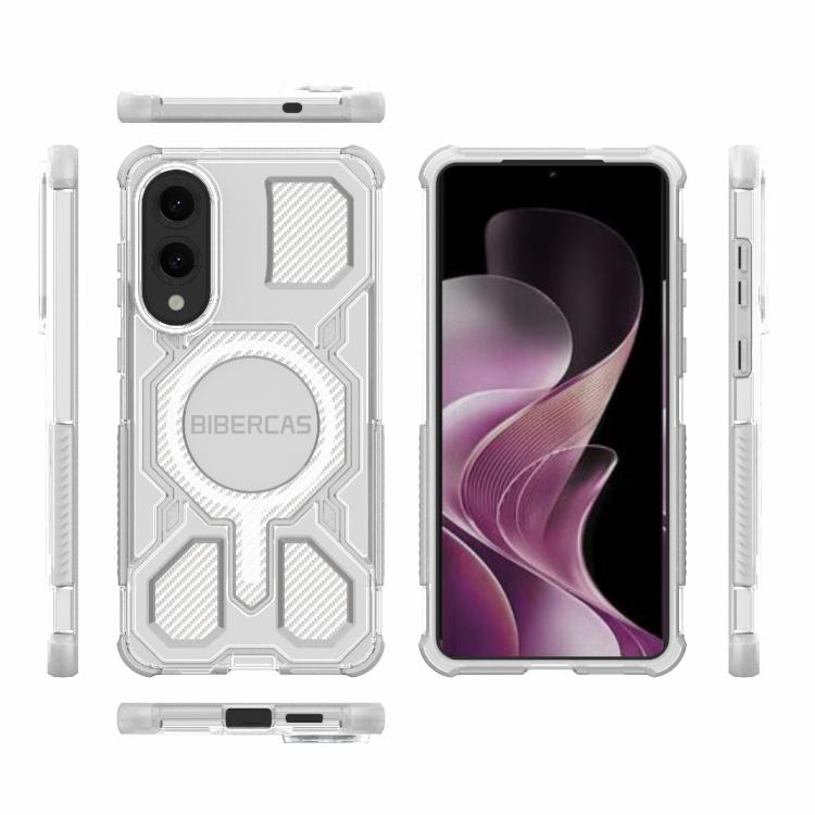 For Samsung Galaxy S25 Edge 5G BIBERCAS Transparent Color Series MagSafe Air Bag Shockproof Phone Case