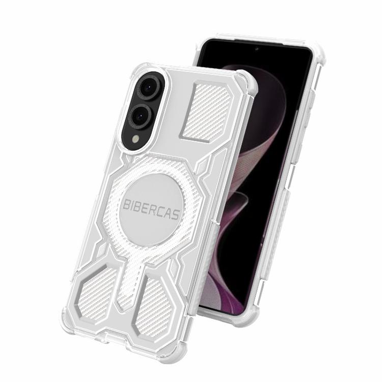 For Samsung Galaxy S25 Edge 5G BIBERCAS Transparent Color Series MagSafe Air Bag Shockproof Phone Case