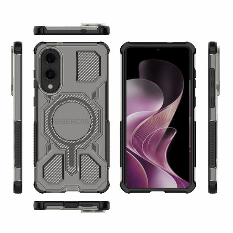For Samsung Galaxy S25 Edge 5G BIBERCAS Transparent Color Series MagSafe Air Bag Shockproof Phone Case