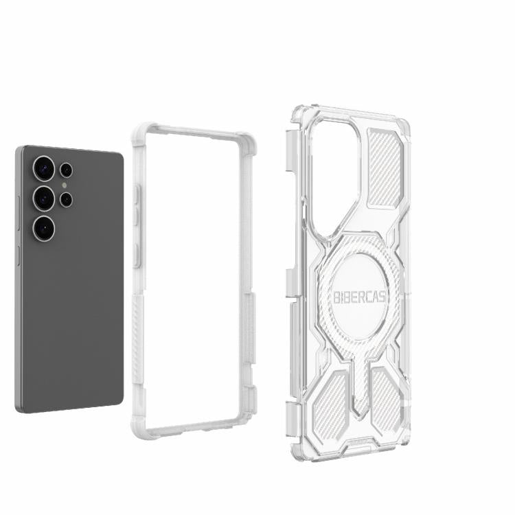 For Samsung Galaxy S25 Ultra 5G BIBERCAS Transparent Color Series MagSafe Air Bag Shockproof Phone Case