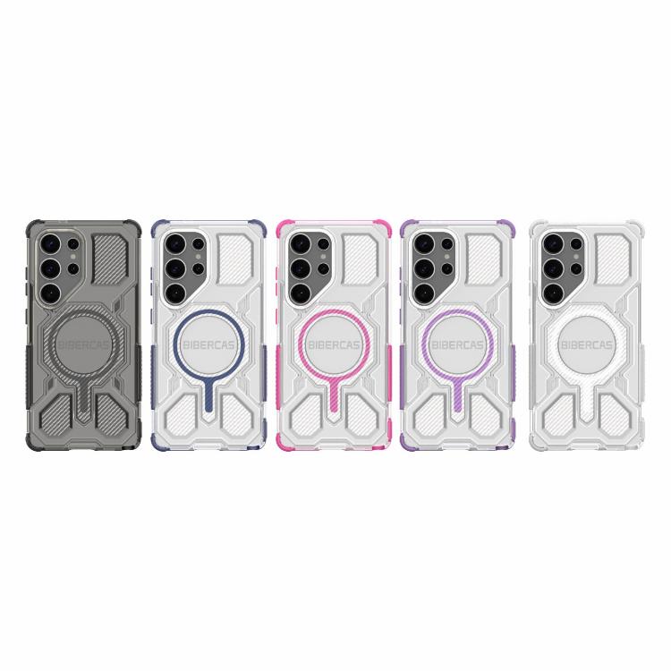 For Samsung Galaxy S25 Ultra 5G BIBERCAS Transparent Color Series MagSafe Air Bag Shockproof Phone Case