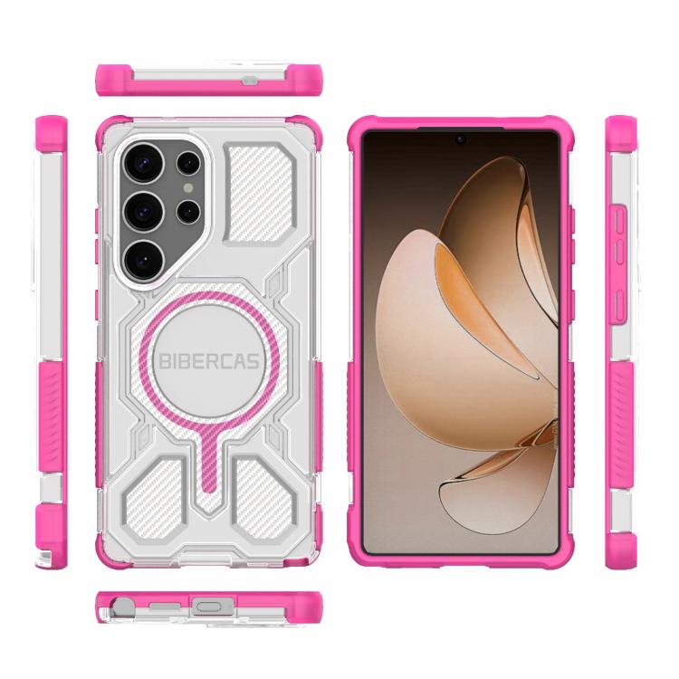 For Samsung Galaxy S25 Ultra 5G BIBERCAS Transparent Color Series MagSafe Air Bag Shockproof Phone Case