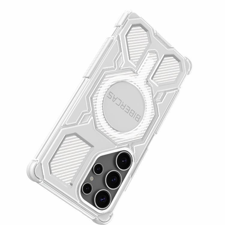 For Samsung Galaxy S25 Ultra 5G BIBERCAS Transparent Color Series MagSafe Air Bag Shockproof Phone Case