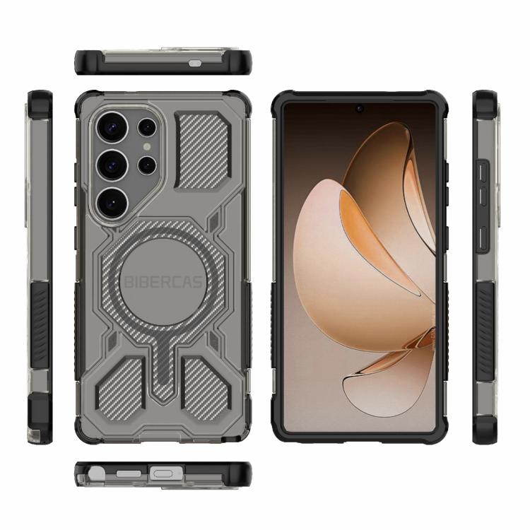 For Samsung Galaxy S25 Ultra 5G BIBERCAS Transparent Color Series MagSafe Air Bag Shockproof Phone Case