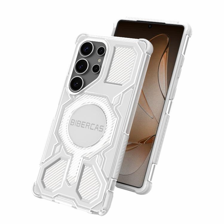 For Samsung Galaxy S25 Ultra 5G BIBERCAS Transparent Color Series MagSafe Air Bag Shockproof Phone Case