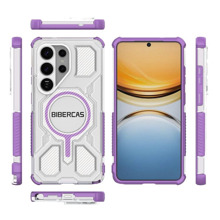 For Samsung Galaxy S26 Ultra 5G BIBERCAS Transparent Color Series MagSafe Air Bag Shockproof Phone Case