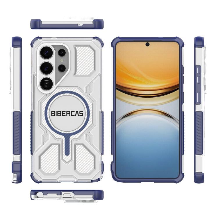 For Samsung Galaxy S26 Ultra 5G BIBERCAS Transparent Color Series MagSafe Air Bag Shockproof Phone Case