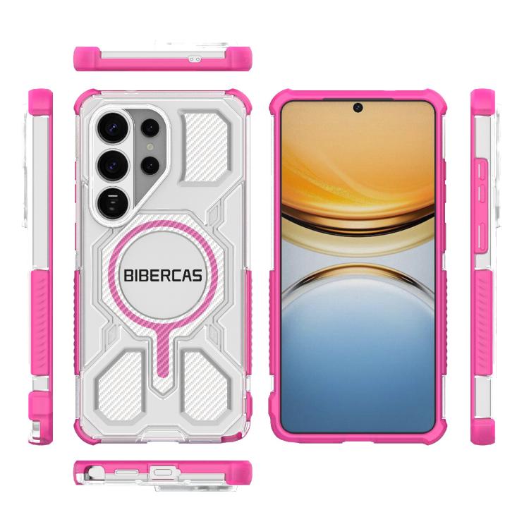 For Samsung Galaxy S26 Ultra 5G BIBERCAS Transparent Color Series MagSafe Air Bag Shockproof Phone Case