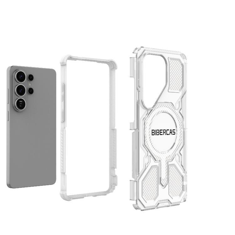 For Samsung Galaxy S26 Ultra 5G BIBERCAS Transparent Color Series MagSafe Air Bag Shockproof Phone Case