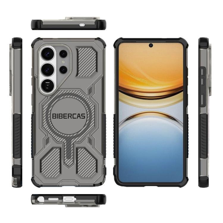 For Samsung Galaxy S26 Ultra 5G BIBERCAS Transparent Color Series MagSafe Air Bag Shockproof Phone Case