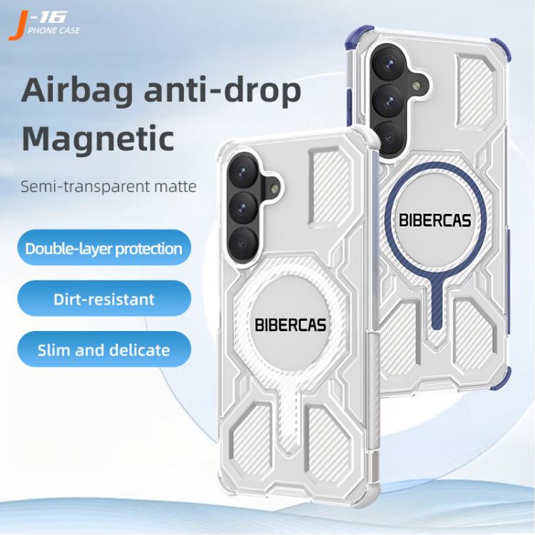 For Samsung Galaxy S26+ 5G BIBERCAS Transparent Color Series MagSafe Air Bag Shockproof Phone Case