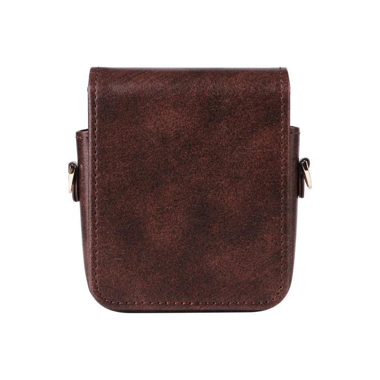 For Samsung Galaxy Z Flip7 / 6 / 5 / 4 Mini Long Shoulder Chain Crossbody Folding Magnetic Leather Phone Bag